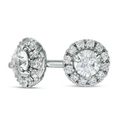 0.33 CT. T.W. Diamond Frame Stud Earrings in 10K White Gold