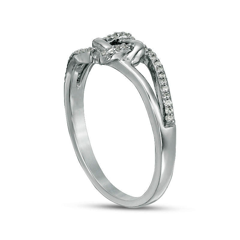 0.10 CT. T.W. Natural Diamond Love Knot Ring in Sterling Silver