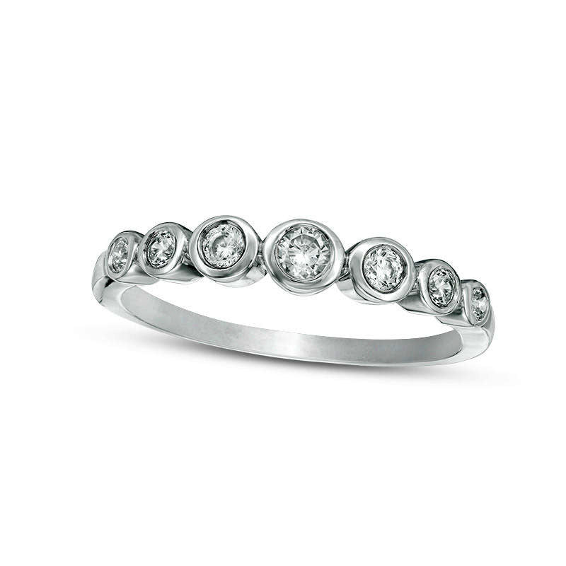 0.25 CT. T.W. Natural Diamond Bubble Stackable Band in Solid 10K White Gold