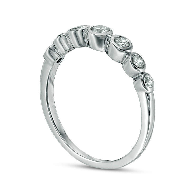 0.25 CT. T.W. Natural Diamond Bubble Stackable Band in Solid 10K White Gold