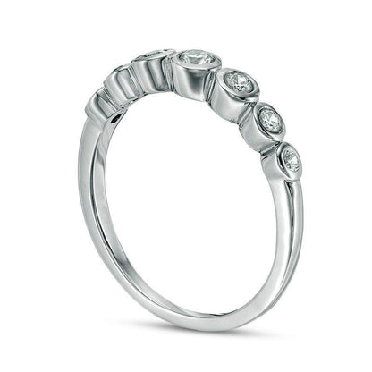 0.25 CT. T.W. Natural Diamond Bubble Stackable Band in Solid 10K White Gold