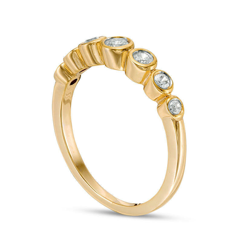 0.25 CT. T.W. Natural Diamond Bubble Stackable Band in Solid 10K Yellow Gold