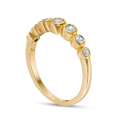 0.25 CT. T.W. Natural Diamond Bubble Stackable Band in Solid 10K Yellow Gold