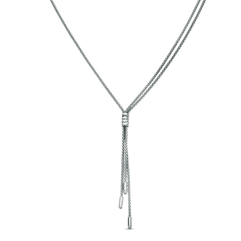 Multi-Strand Y" Lariat-Style Necklace in Sterling Silver - 17""