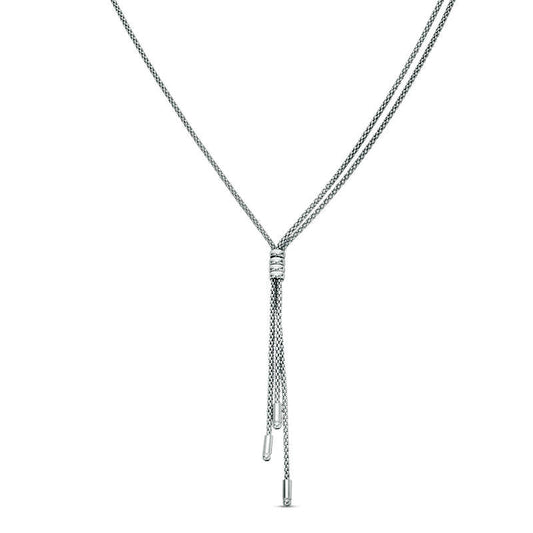 Multi-Strand Y" Lariat-Style Necklace in Sterling Silver - 17""