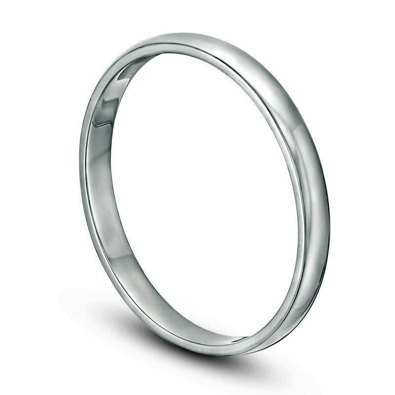 Ladies' 2.0mm Wedding Band in Solid 10K White Gold