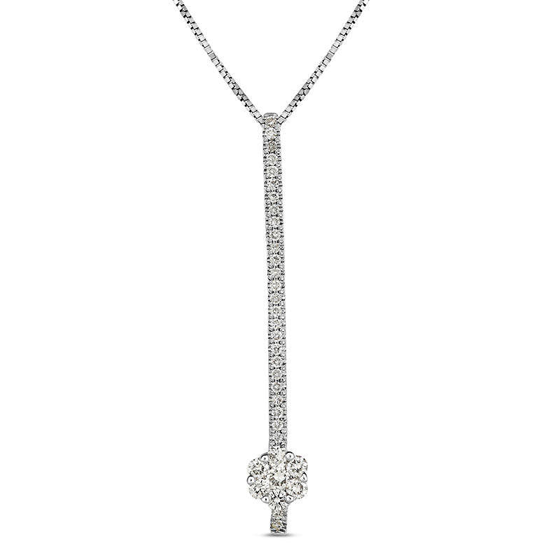 0.25 CT. T.W. Composite Natural Diamond Vertical Bar Pendant in 10K White Gold