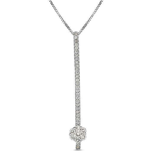 0.25 CT. T.W. Composite Natural Diamond Vertical Bar Pendant in 10K White Gold