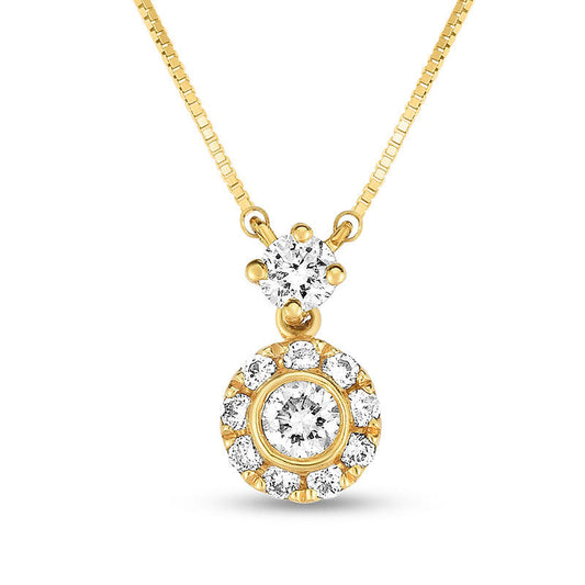 0.25 CT. T.W. Natural Diamond Frame Necklace in 10K Yellow Gold