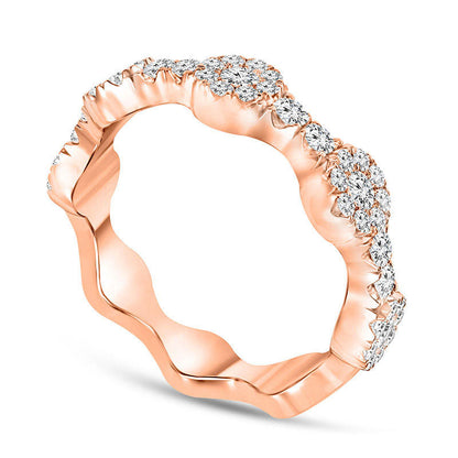 0.50 CT. T.W. Natural Diamond Frame Stackable Band in Solid 10K Rose Gold