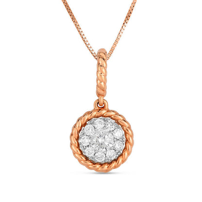 0.38 CT. T.W. Natural Diamond Frame Rope Pendant in 10K Two-Tone Gold