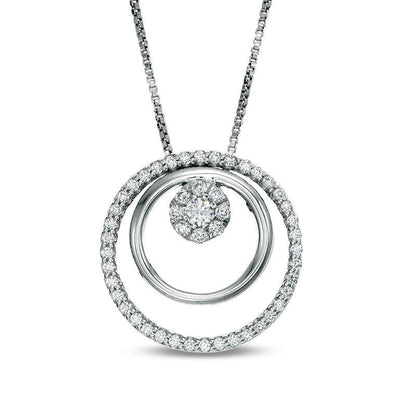 Convertibilities 0.33 CT. T.W. Natural Diamond Open Circles Three-in-One Pendant in Sterling Silver