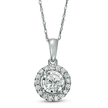 0.38 CT. T.W. Natural Diamond Frame Pendant in 10K White Gold