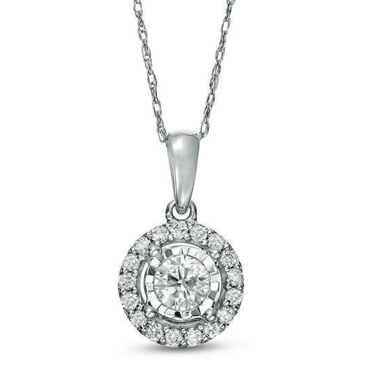 0.38 CT. T.W. Natural Diamond Frame Pendant in 10K White Gold