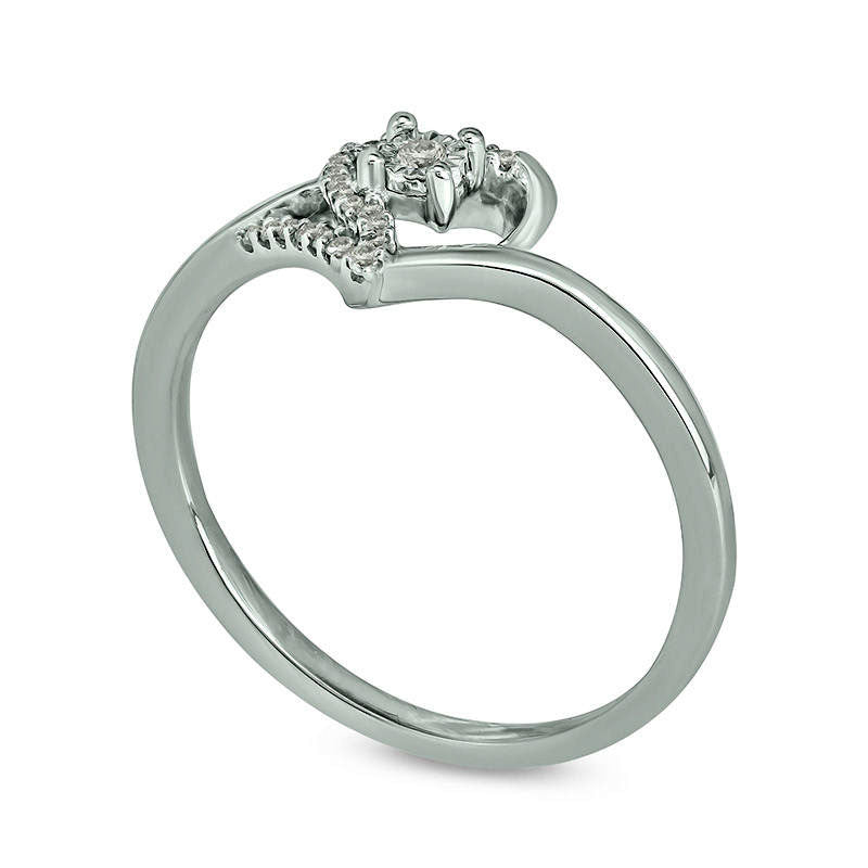 0.10 CT. T.W. Natural Diamond Heart Promise Ring in Sterling Silver