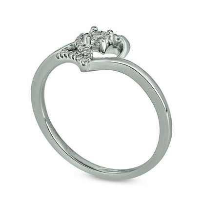 0.10 CT. T.W. Natural Diamond Heart Promise Ring in Sterling Silver