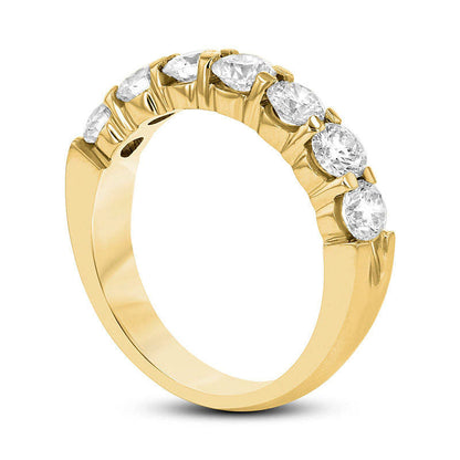 1.5 CT. T.W. Natural Diamond Seven Stone Anniversary Band in Solid 14K Gold