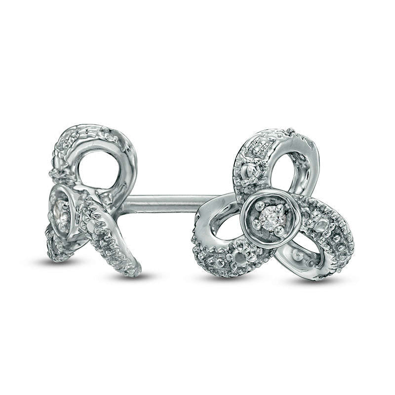 Diamond Accent Triple-Loop Stud Earrings in 10K White Gold