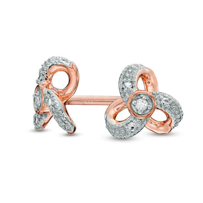 Diamond Accent Triple-Loop Stud Earrings in 10K Rose Gold