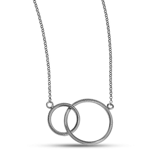Interlocking Circles Necklace in Sterling Silver - 20