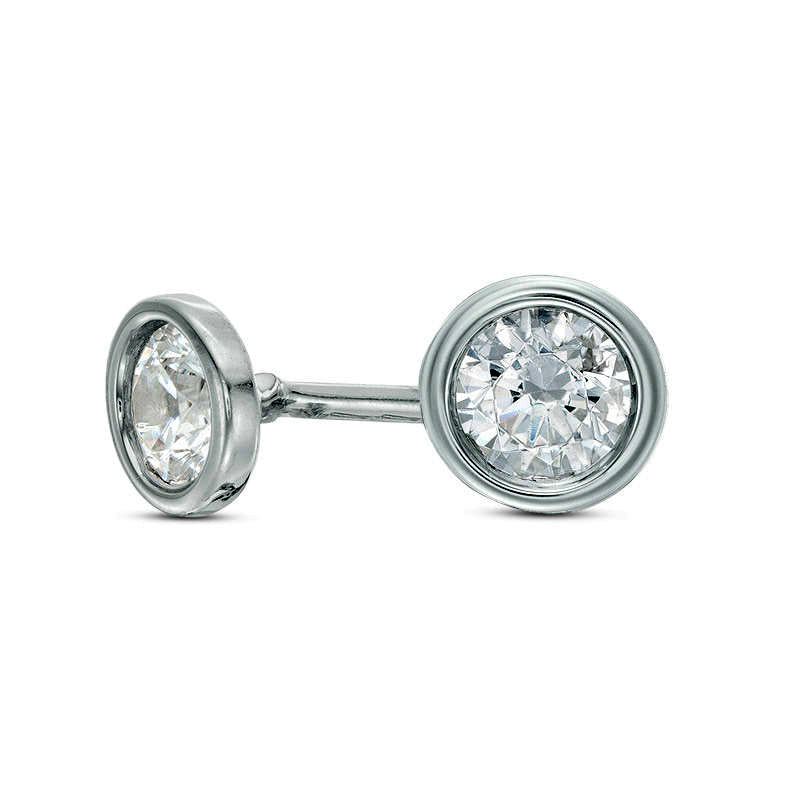 0.5 CT. T.W. Diamond Solitaire Stud Earrings in 14K White Gold