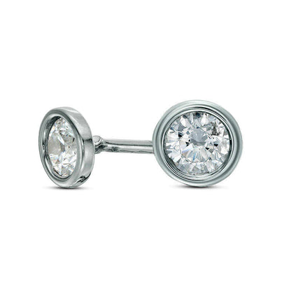 0.5 CT. T.W. Diamond Solitaire Stud Earrings in 14K White Gold