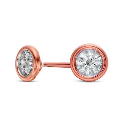 0.5 CT. T.W. Diamond Solitaire Stud Earrings in 14K Rose Gold