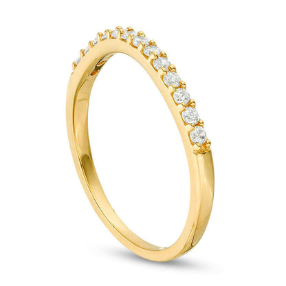 0.25 CT. T.W. Natural Diamond Wave Anniversary Band in Solid 10K Yellow Gold