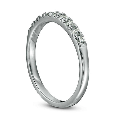 0.38 CT. T.W. Natural Diamond Nine Stone Anniversary Band in Solid 10K White Gold