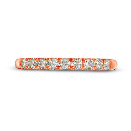0.38 CT. T.W. Natural Diamond Nine Stone Anniversary Band in Solid 10K Rose Gold