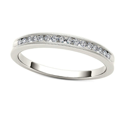 0.17 CT. T.W. Natural Diamond Antique Vintage-Style Stackable Band in Solid 10K White Gold
