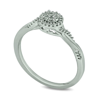 0.10 CT. T.W. Composite Natural Diamond Frame Twist Promise Ring in Sterling Silver