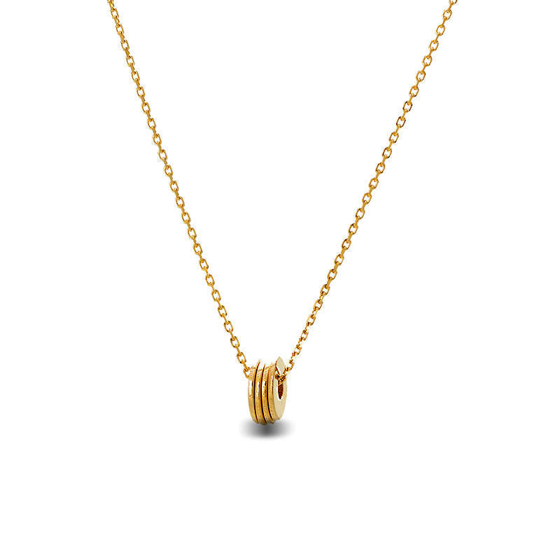 Four Open Mini Disc Slider Necklace in 14K Gold