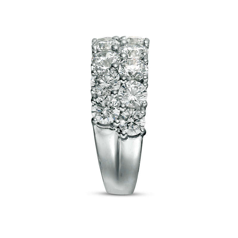 3.0 CT. T.W. Natural Diamond Double Row Anniversary Band in Solid 10K White Gold