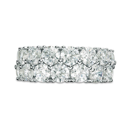 3.0 CT. T.W. Natural Diamond Double Row Anniversary Band in Solid 10K White Gold
