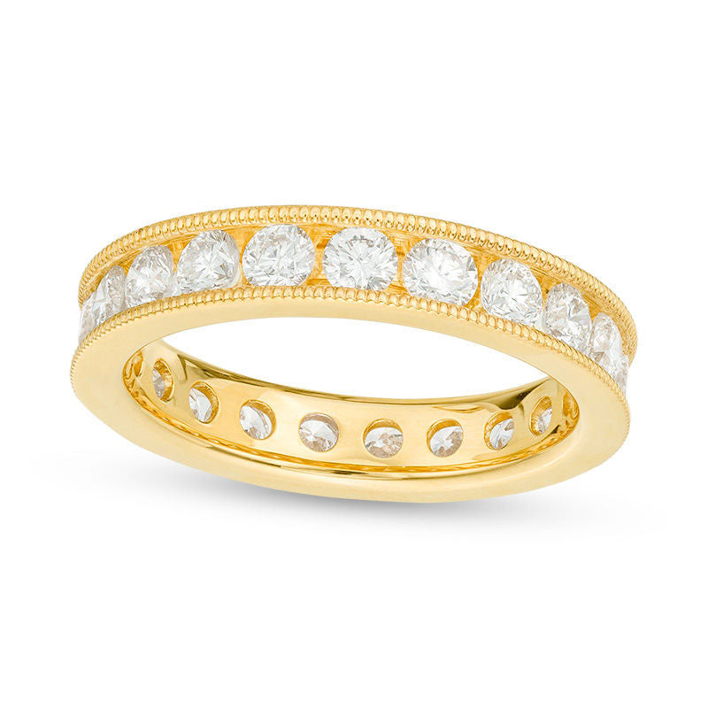 2.0 CT. T.W. Natural Diamond Antique Vintage-Style Eternity Band in Solid 14K Gold (H/SI2)