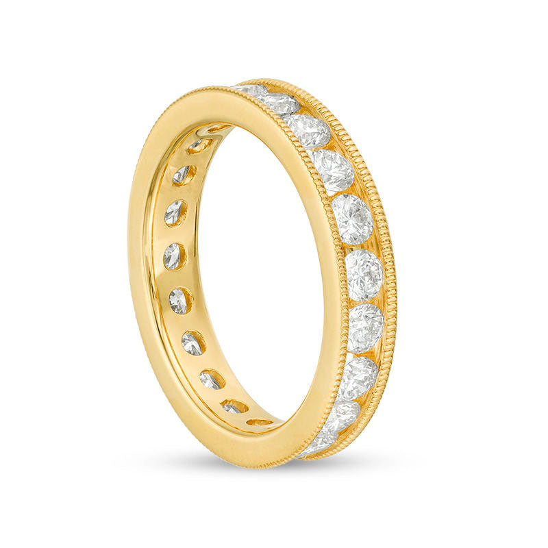 2.0 CT. T.W. Natural Diamond Antique Vintage-Style Eternity Band in Solid 14K Gold (H/SI2)