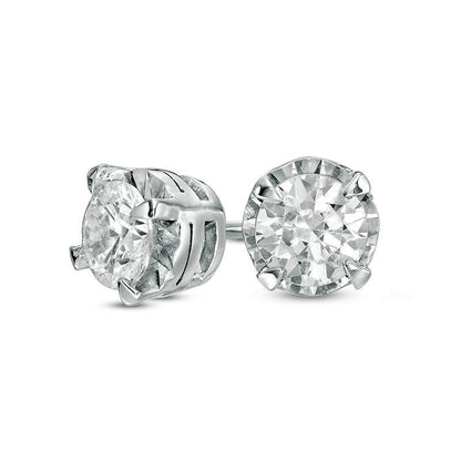 1 CT. T.W. Diamond Solitaire Stud Earrings in 10K White Gold