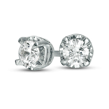 0.5 CT. T.W. Diamond Solitaire Stud Earrings in 10K White Gold