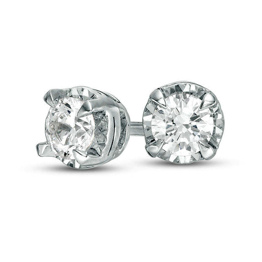 0.5 CT. T.W. Diamond Solitaire Stud Earrings in 10K White Gold