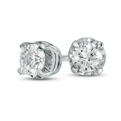 0.63 CT. T.W. Diamond Solitaire Stud Earrings in 10K White Gold