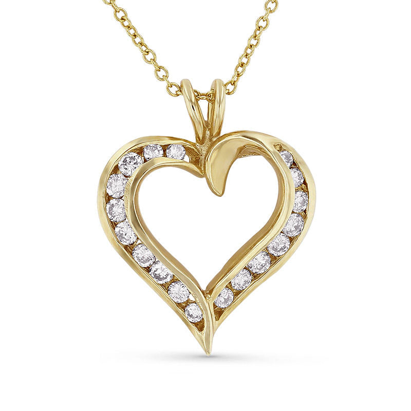 0.38 CT. T.W. Natural Diamond Heart Pendant in 14K Gold (I/I1)