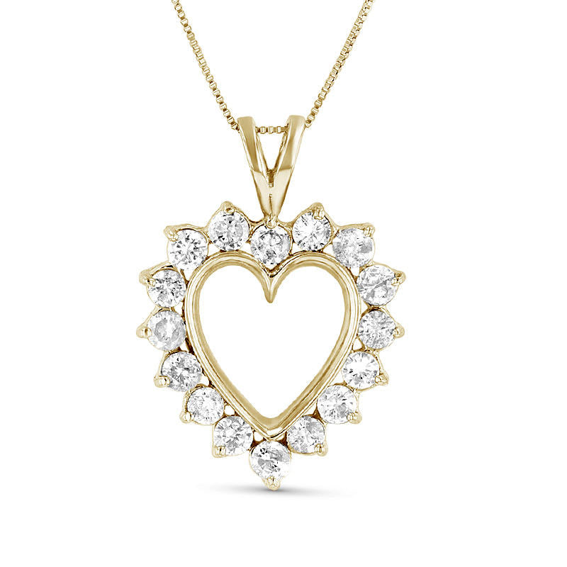 1.5 CT. T.W. Natural Diamond Heart Pendant in 14K Gold (I/I1)