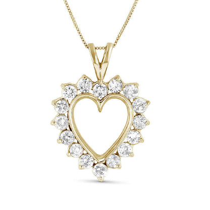 1.5 CT. T.W. Natural Diamond Heart Pendant in 14K Gold (I/I1)