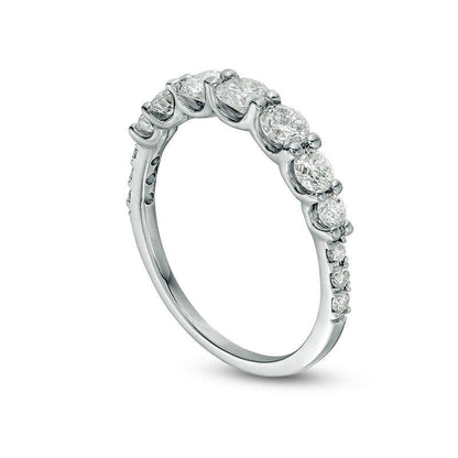 1.0 CT. T.W. Natural Diamond Graduated Anniversary Band in Solid 14K White Gold