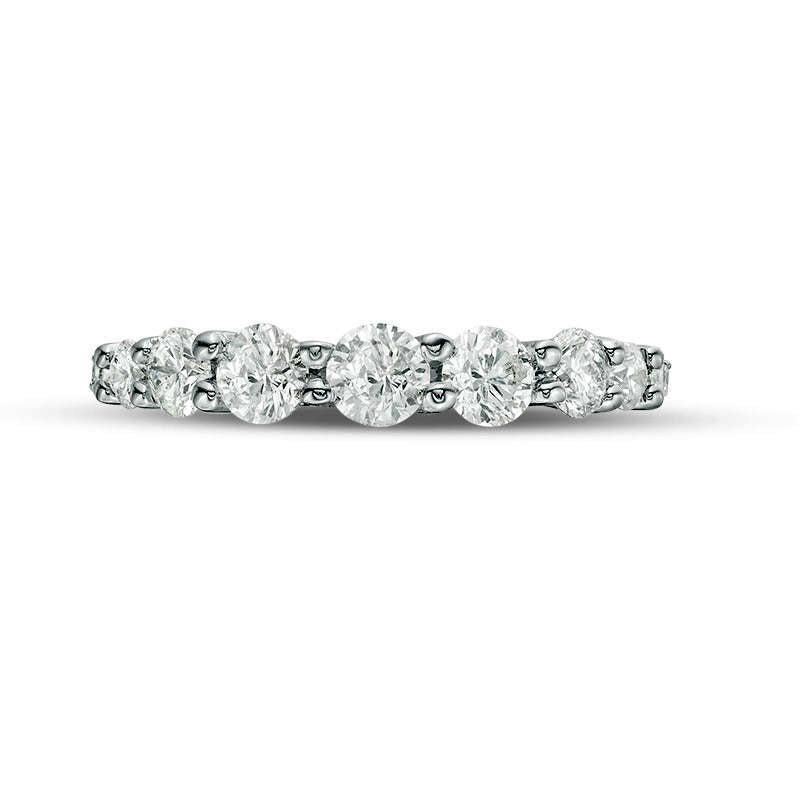 1.0 CT. T.W. Natural Diamond Graduated Anniversary Band in Solid 14K White Gold