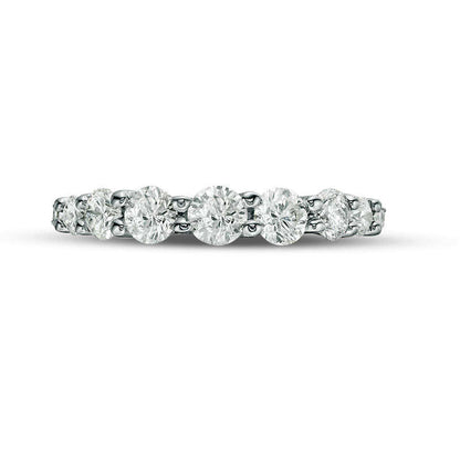 1.0 CT. T.W. Natural Diamond Graduated Anniversary Band in Solid 14K White Gold