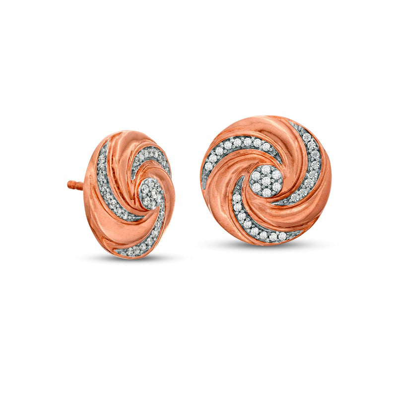 0.2 CT. T.W. Composite Diamond Love Knot Stud Earrings in 10K Rose Gold