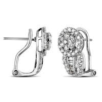 1 CT. T.W. Composite Diamond Frame Hoop Earrings in Sterling Silver