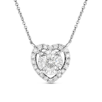 0.33 CT. T.W. Natural Diamond Heart Frame Pendant in 10K White Gold